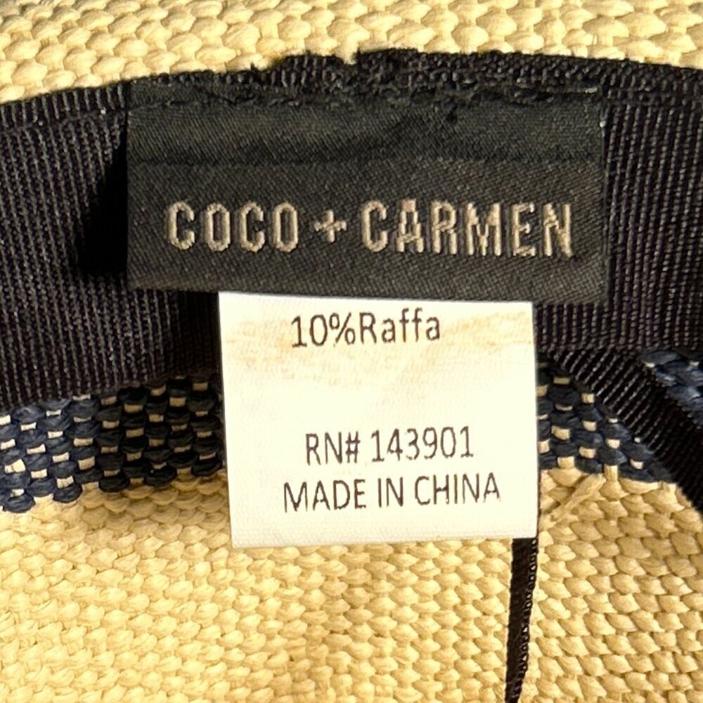 CoCo & Carmen NWOT OSFA Sunhat Navy Stripe Festival Beach Boho Resort Cottage - Picture 6 of 6